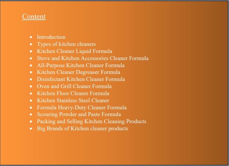 kitchen cleaner liquid formula
