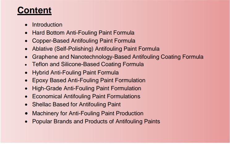 Anti- fouling Paint Formulation