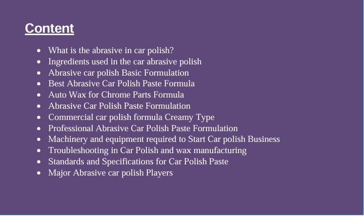 car polish paste formula
