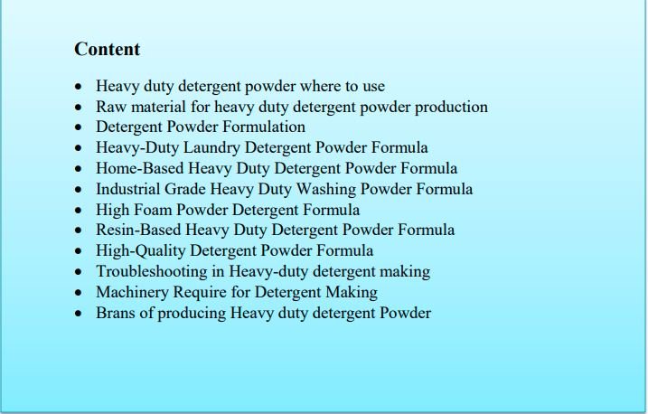 heavy duty washing powder formula