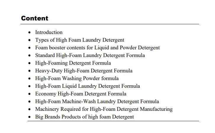 hig foam laundry detergent formula