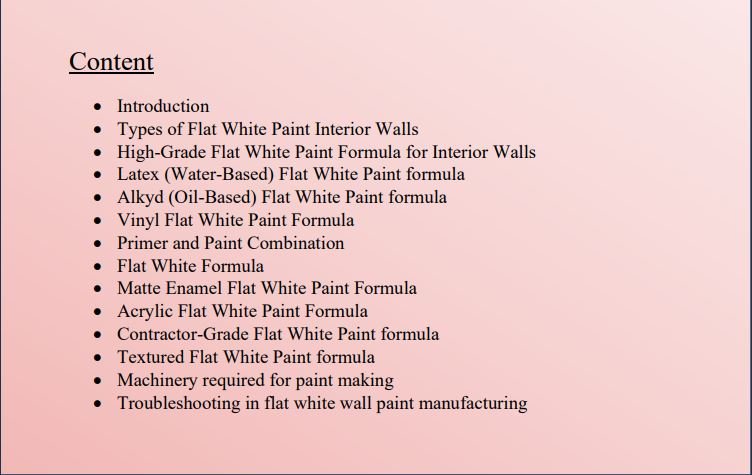 flat white wall paint formula
