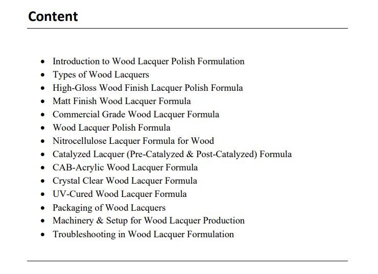 wood lacquer polish formula
