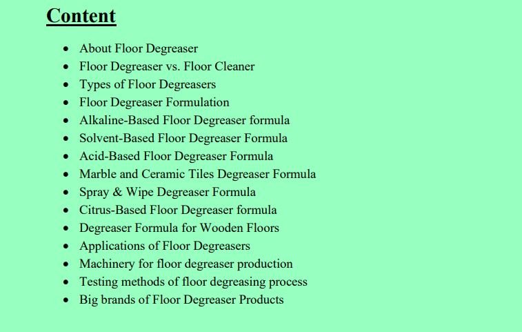floor degreaser formula