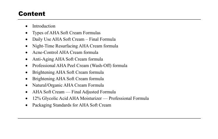 AHA soft cream formula