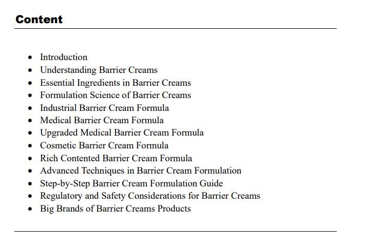 barrier cream formula