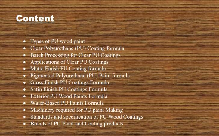 PU Wood Finish Paint Formulations - Image 2