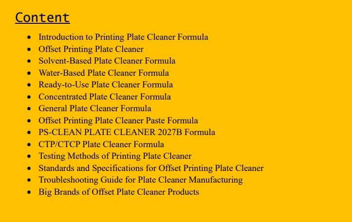 Printing Plate Cleaner Formula - Image 2
